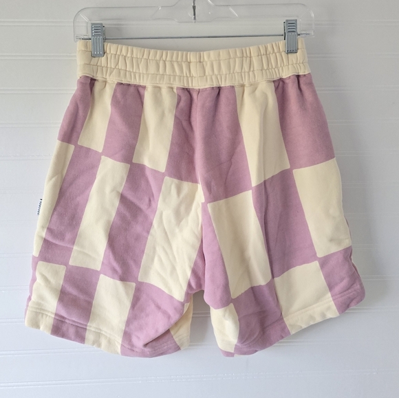 Krost x Barney's NY Checkered Shorts XS in Cherry Blossom Purple Cream - Picture 3 of 8